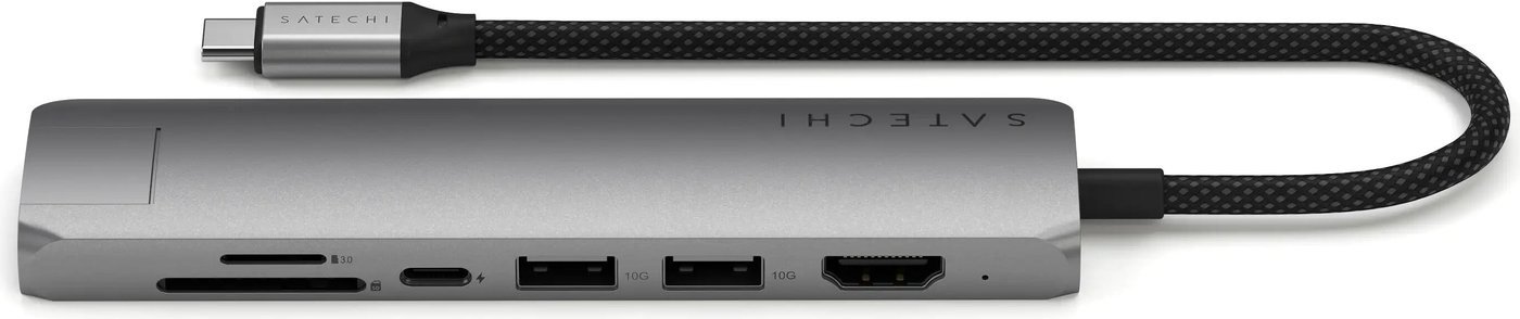 Док-станция Satechi 7-in-1 USB-C Slim Multiport Adapter with Ethernet ST-P7SM (серый)