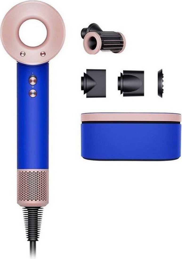 Фен Dyson HD15 Supersonic (с переходником на евровилку, синий/розовое золото)