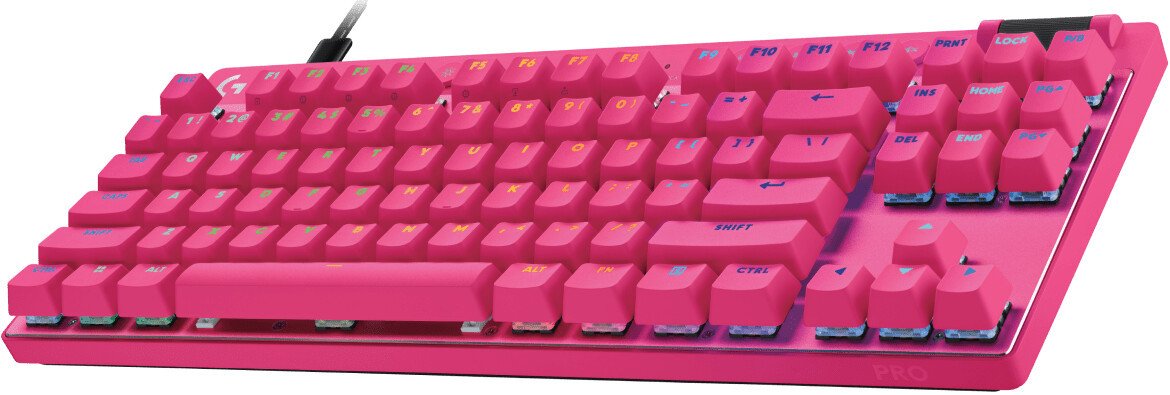 Клавиатура Logitech G Pro X TKL Rapid 920-013255 (розовый, с гравировкой)