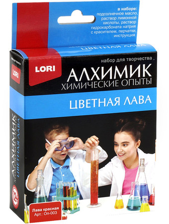 Набор для опытов Lori Химические опыты. Лава красная Оп-003
