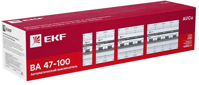 Выключатель автоматический EKF PROxima ВА 47-100 3P 50А (C) 10kA mcb47100-3-50C-pro