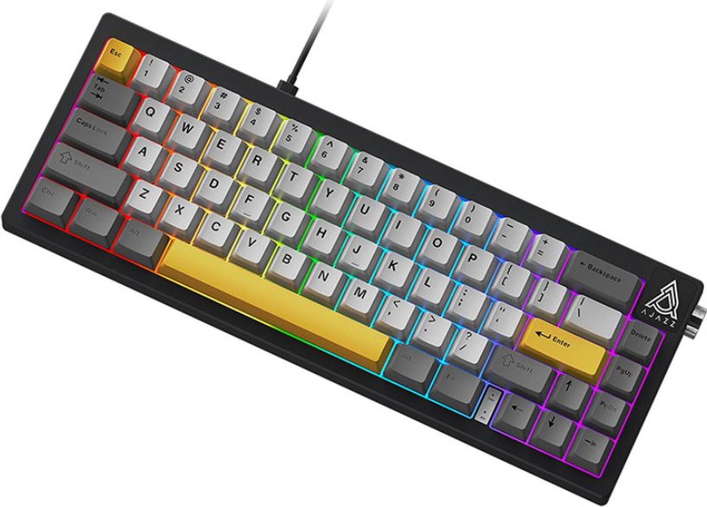 Клавиатура Ajazz AK650 Wired (серый/белый/желтый, Ajazz Bright Moon)