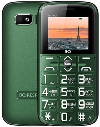 Кнопочный телефон BQ BQ-1851 Respect (зеленый)