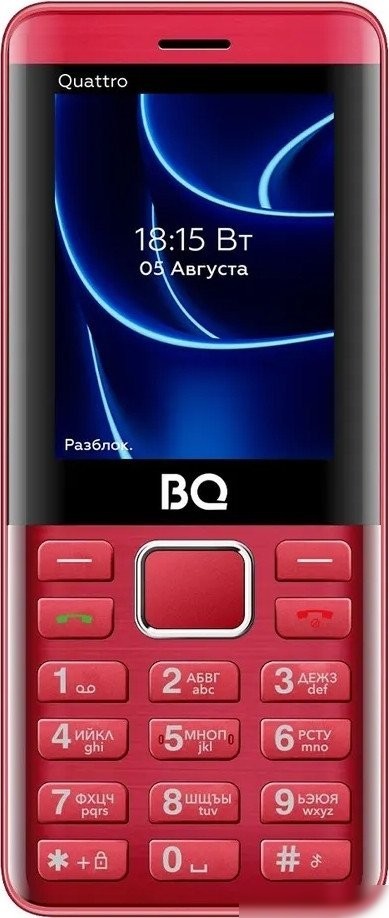 Кнопочный телефон BQ BQ-2453 Quattro (красный)