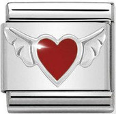 Звено для браслета NominatioN Красное сердце с крыльями 330202/01