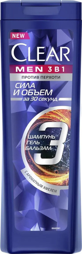 Бальзам Clear Men Сила и объем 3 в 1 400 мл