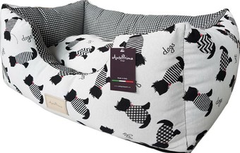 Лежак AntePrima Celine CEDOGNER02 (белый/принт с собачками)