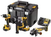 DeWalt DCK355P2T (шуруповерт, перфоратор, болгарка, 2 АКБ, кейс)