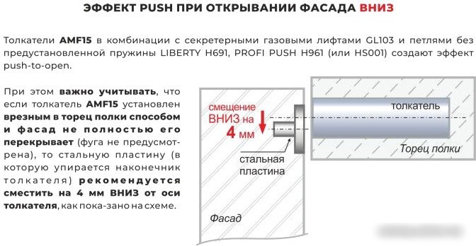 Толкатель Boyard магнитный AMF15/GRPH