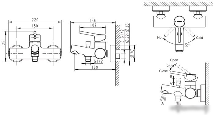 Смеситель Bravat Palace F6172217CP-01-RUS