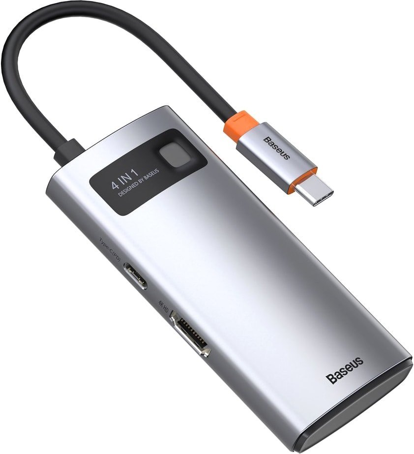 Док-станция Baseus Metal Gleam Series 4 in 1 Multifunctional Type-C CAHUB-CY0G