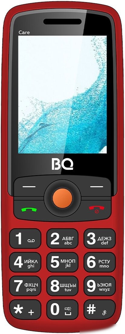 Кнопочный телефон BQ 2459 Care (красный)