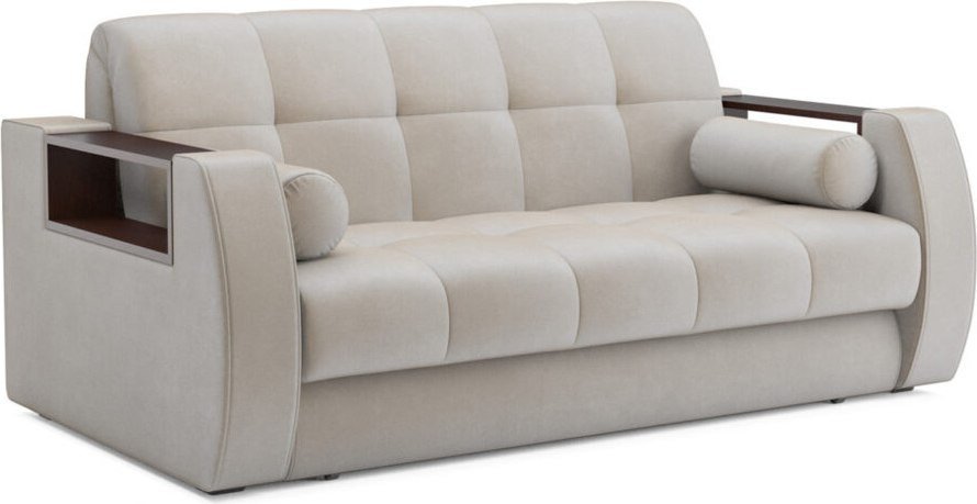 Диван Мебель-АРС Аккордеон Барон №3 ППУ 155x200 (бархат бежевый Star Velvet 6 Light Beige)