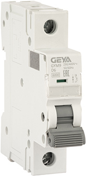 Выключатель автоматический GEYA GYM9 1P 6А D 6кА GYM91P6D