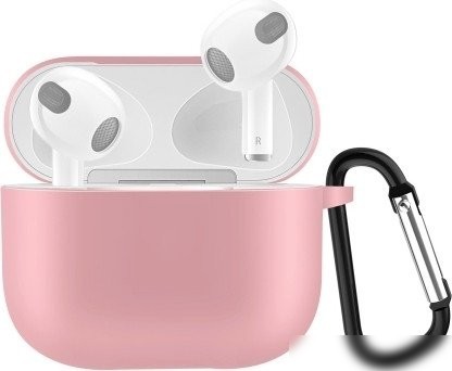 Чехол Sundays для AirPods 3 с карабином (розовый)