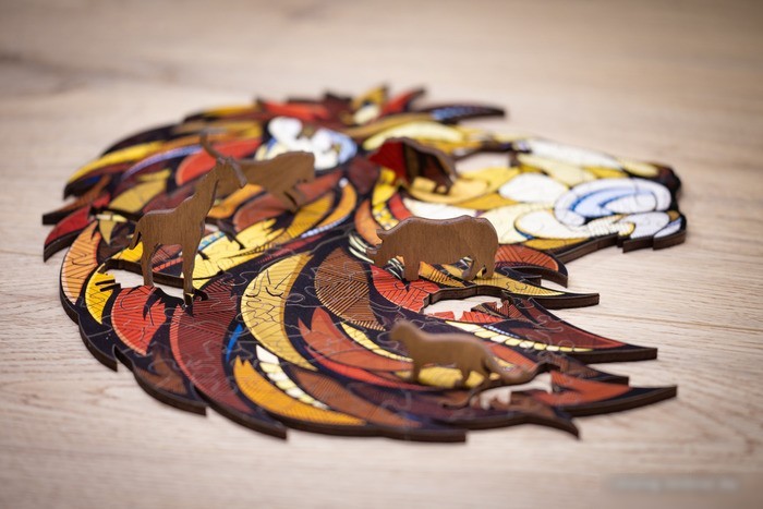 Пазл Eco-Wood-Art Рысь L в деревянной упаковке (580 эл)