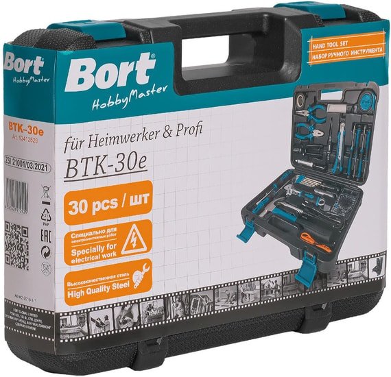 Универсальный набор инструментов Bort BTK-30E (30 предметов)