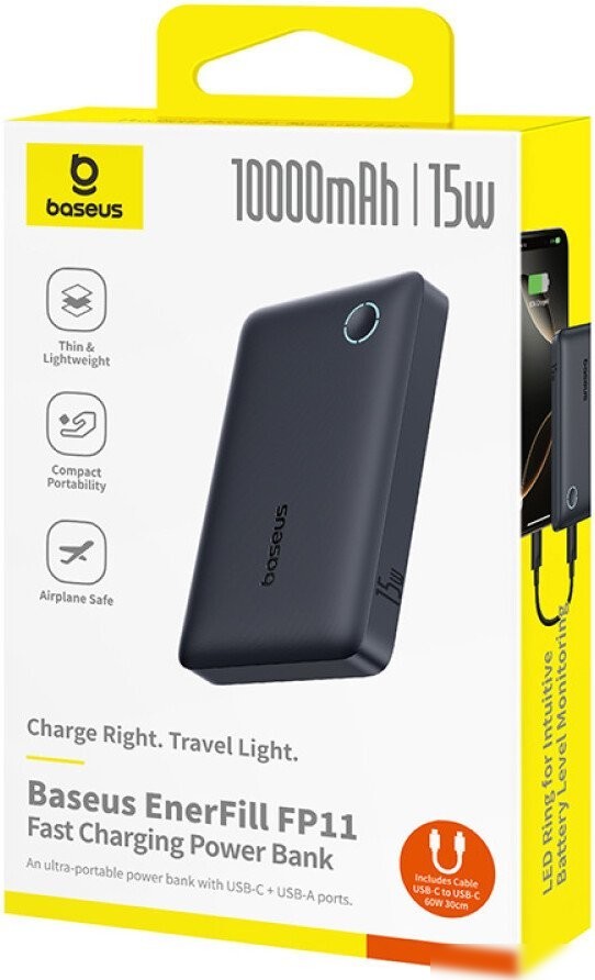 Внешний аккумулятор Baseus EnerFill FP11 10000mAh 15W (черный)