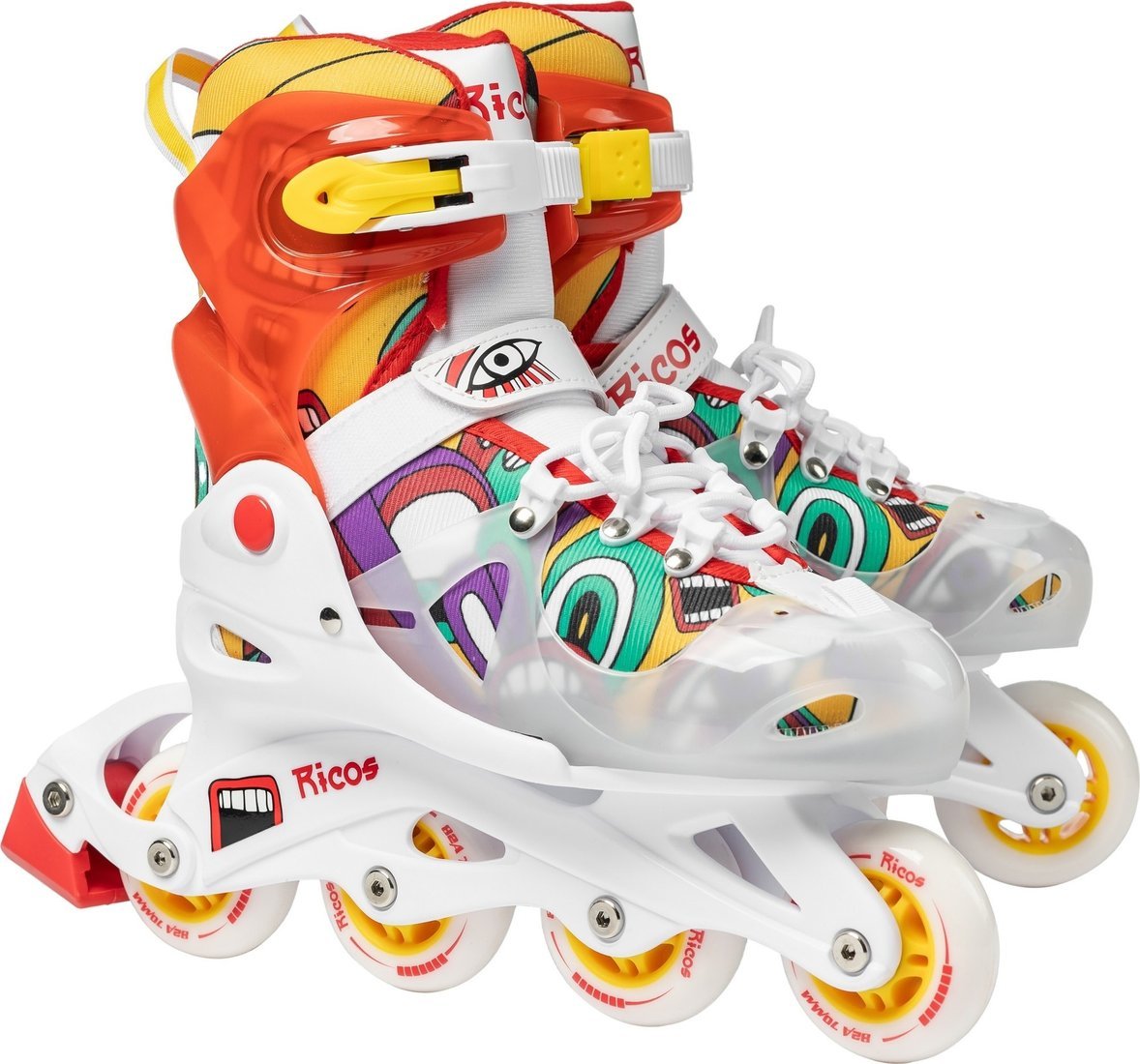 Роликовые коньки Ricos Fun PW-116AG (р. 26-29, белый/оранжевый)