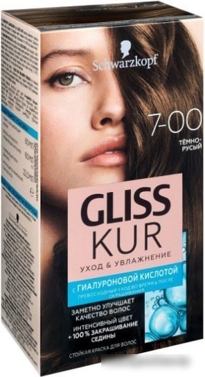 Крем-краска для волос Gliss Kur Уход и увлажнение 7-00 темно-русый