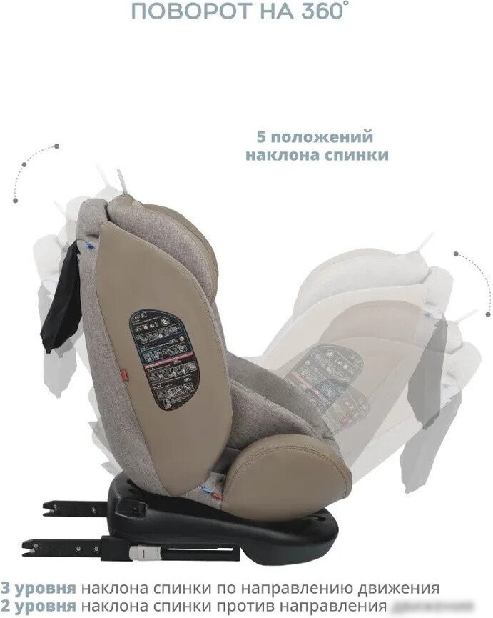 Детское автокресло Indigo Aero Isofix ST-3 (бежевый лен)