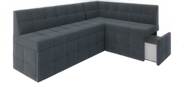 Угловой диван Мебель-АРС Атлантис правый 190x84x120 (велюр серо-синий HB-178 26)