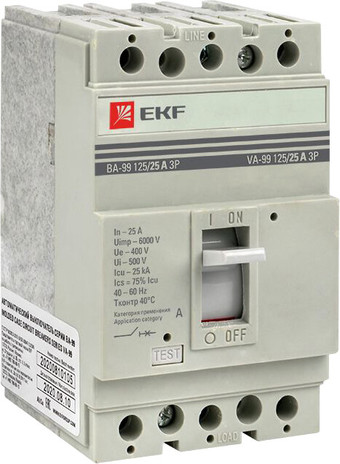 Выключатель автоматический EKF PROxima ВА-99 800/630А 3P 35кА mccb99-800-630