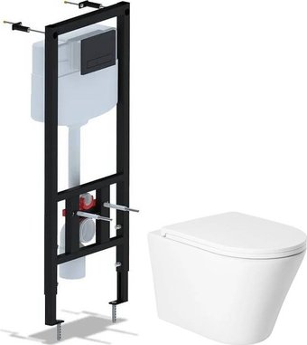 Унитаз подвесной Saniteco KW-9005W + Ани Пласт WCP1430