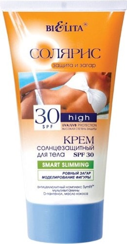 Средства для загара, автозагар Belita Крем солнцезащитный для тела SPF 30 SMART SLIMMING 150 мл