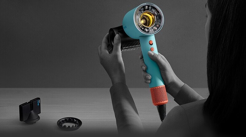 Фен Dyson HD16 Supersonic Nural Straight+Wavy (с переходником на евровилку, яшмовая слива)