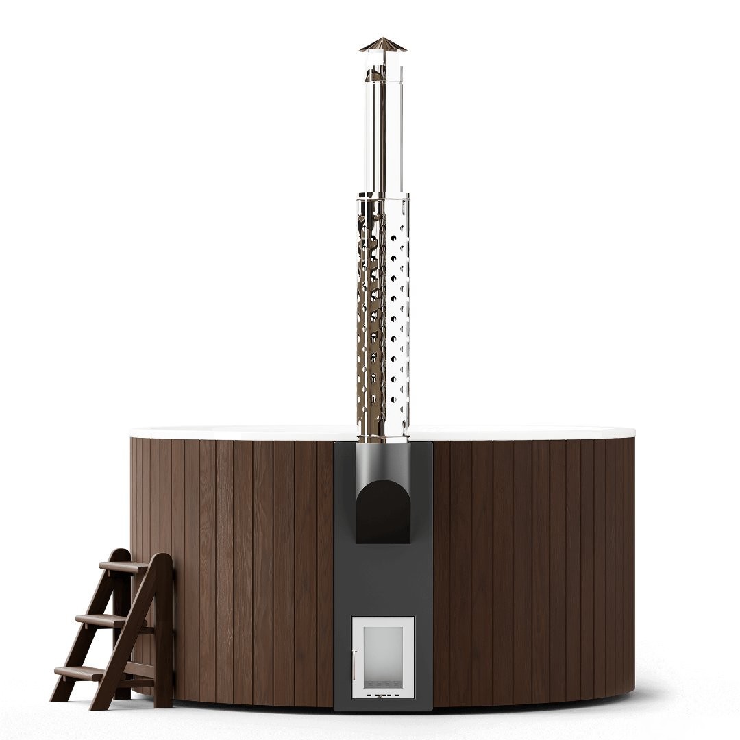 Купель PolarSpa Elite термососна 220 (темный, с хромотерапией и утеплением композитной чаши)