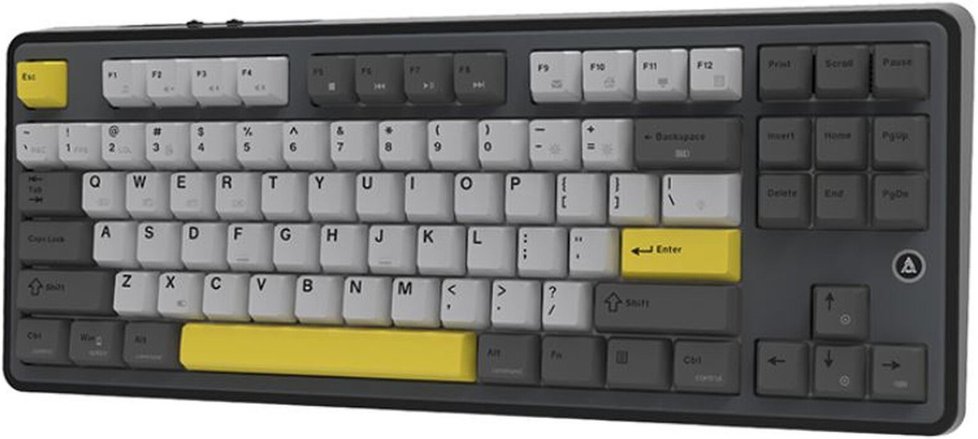 Клавиатура Ajazz AK870 Without Screen (черный/серый/желтый, Ajazz Gift)