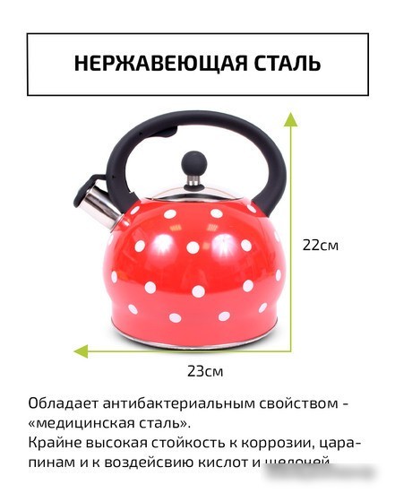 Чайник со свистком TimA WTK241C