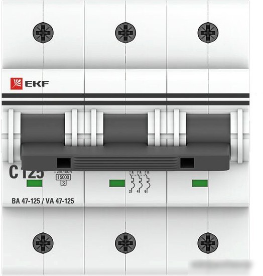 Выключатель автоматический EKF PROxima ВА 47-125 3Р 125А (С) mcb47125-3-125C