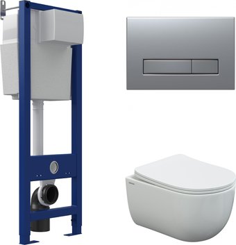 Унитаз подвесной Berges Wasserhaus Ventas Rimless + АТОМ 410 AT-043341 (с сиденьем)
