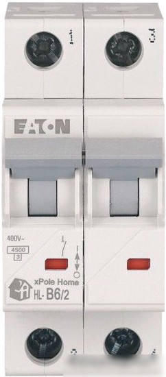 Выключатель автоматический Eaton HL-B62 2P 6A B 4.5кA 2M 194758
