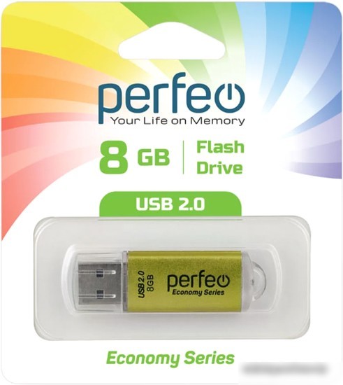 USB Flash Perfeo E01 8GB (золотистый)