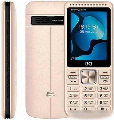 Кнопочный телефон BQ BQ-2455 Boom Quattro (золотистый)