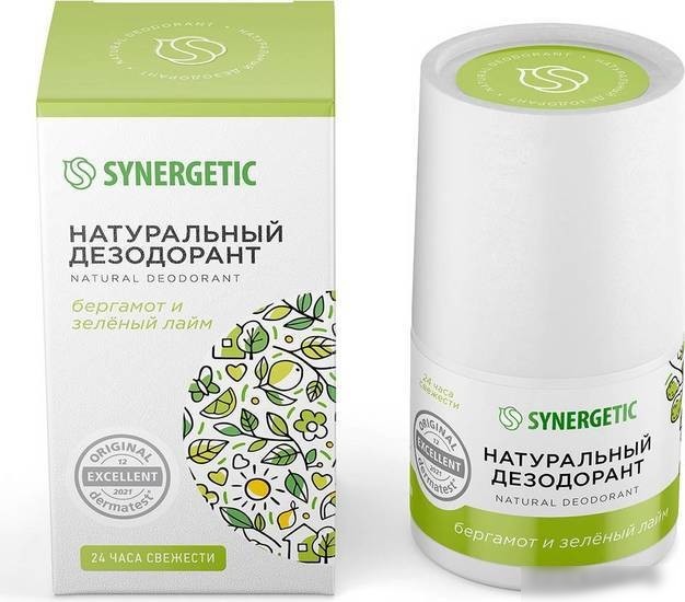 Дезодорант шариковый Synergetic Бергамот - зеленый лайм 50 мл