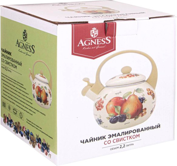 Чайник со свистком Agness Фрукты 934-429