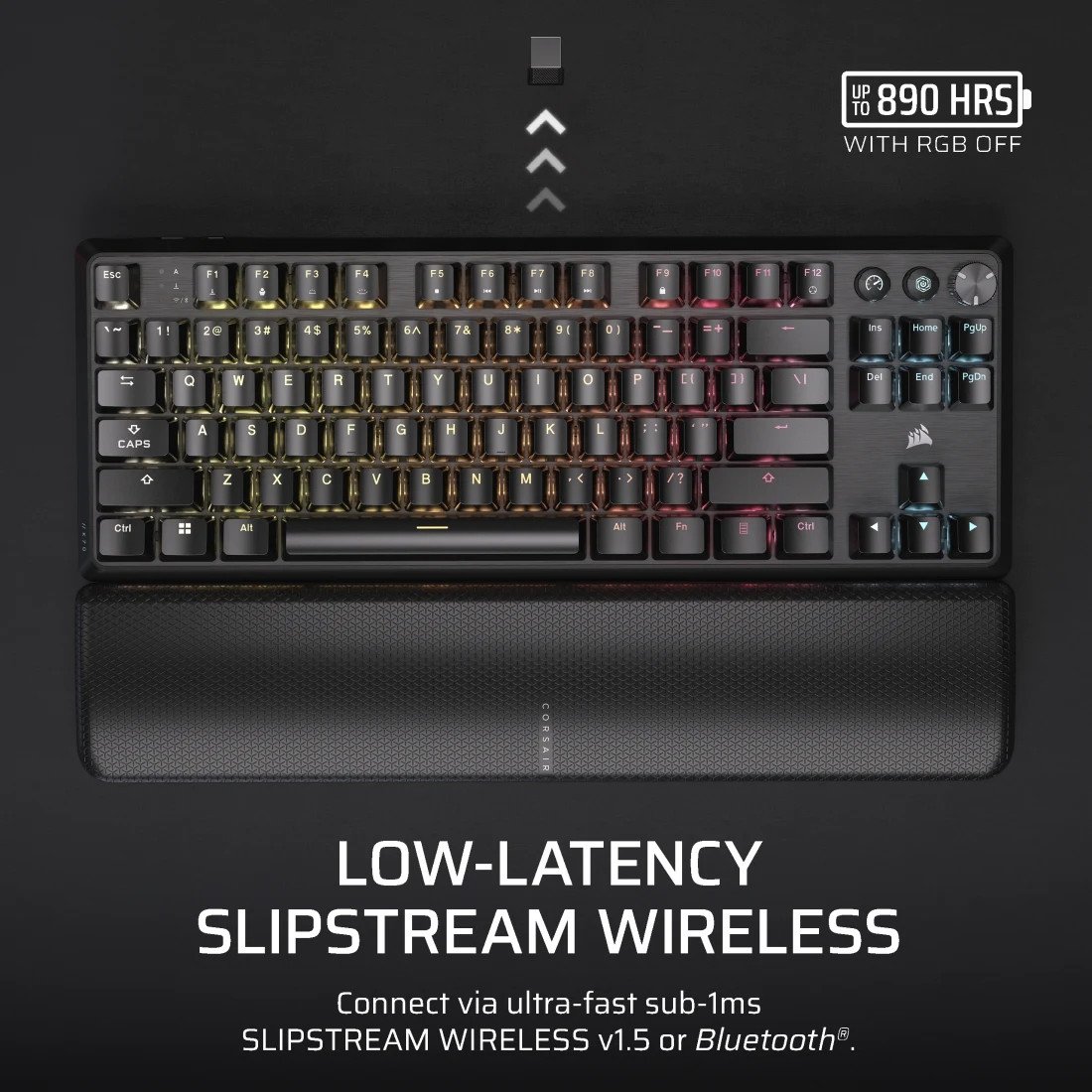 Клавиатура Corsair K70 Core TKL Wireless RGB (черный, Corsair MLX Red V2, нет кириллицы)