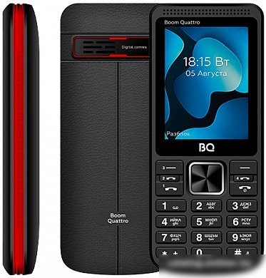 Кнопочный телефон BQ BQ-2455 Boom Quattro (черный)