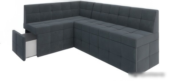 Угловой диван Мебель-АРС Атлантис левый 190x84x120 (велюр серо-синий HB-178 26)