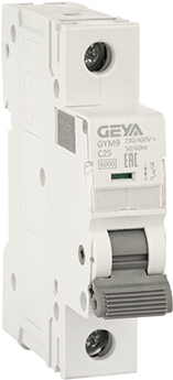 Выключатель автоматический GEYA GYM9 1P 25А C 6кА GYM91P25C