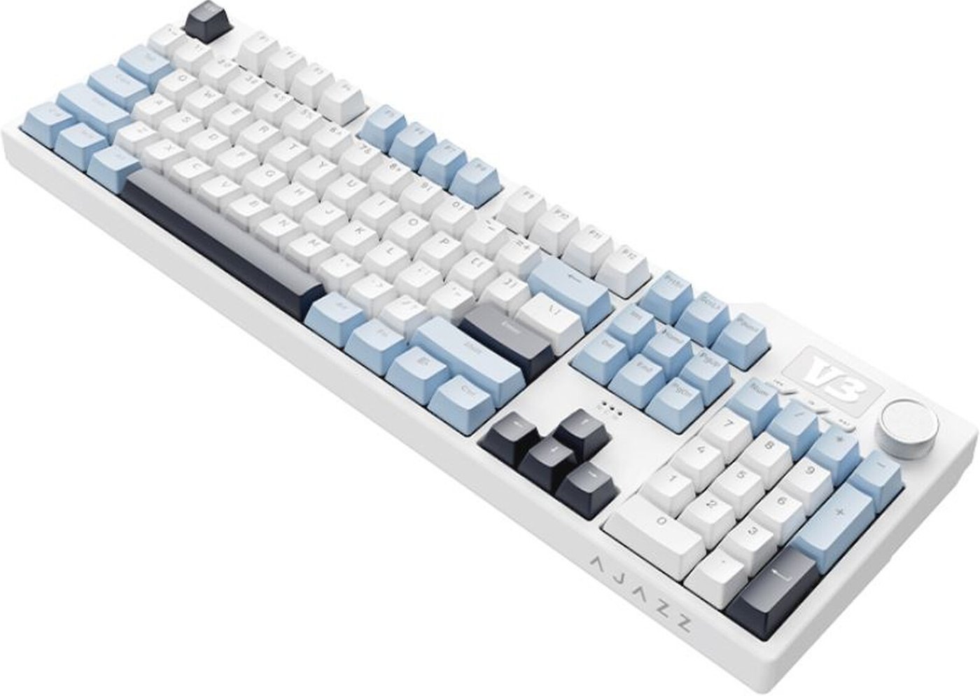 Клавиатура Ajazz AK35I V3 (синий/белый/черный, Ajazz Sea Salt)