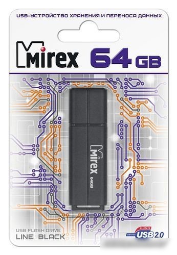 USB Flash Mirex Color Blade Line 64GB (черный) [13600-FMULBK64]