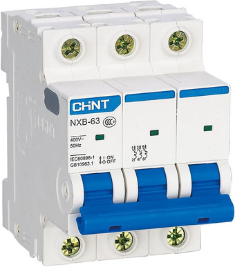 Выключатель автоматический Chint NXB-63S 3P 6А 4.5kA D 296838