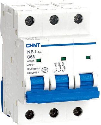Выключатель автоматический Chint NB1-63 3P 50A 6kА (C) 179708