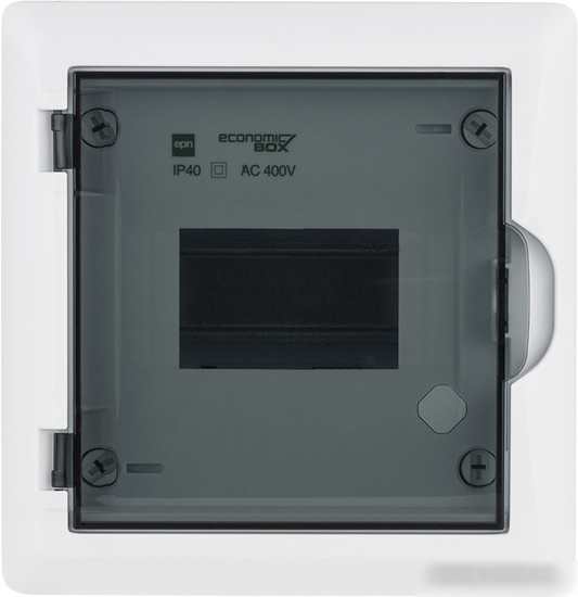 Бокс пластиковый Elektro-Plast Eco Box 1x6M, N/PE 2x 2x16+3x10mm2, дымчатая пласт. дверь, белый RAL9003, 198x192x96mm, IP40
