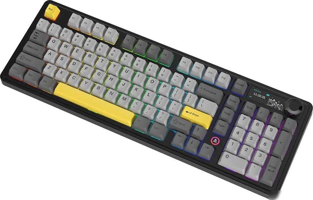 Клавиатура Ajazz AK980 V2 (черный/серый/желтый, Ajazz Gift)